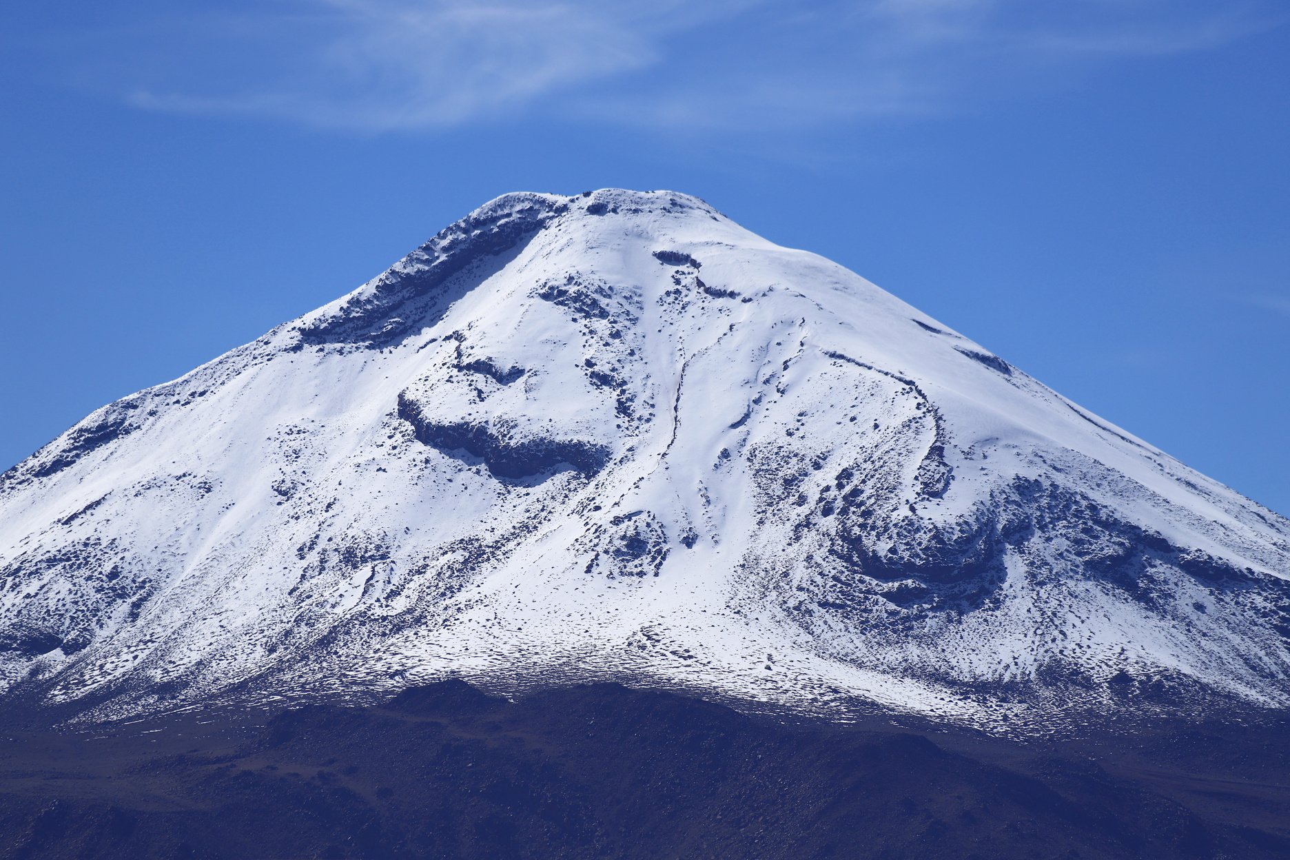 Landscapes of the Atacama Desert: view of Sairecabur volcano, Chile